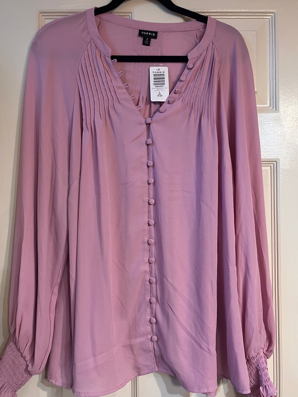 NWT torrid Mauve Button-Front Pleated Blouse